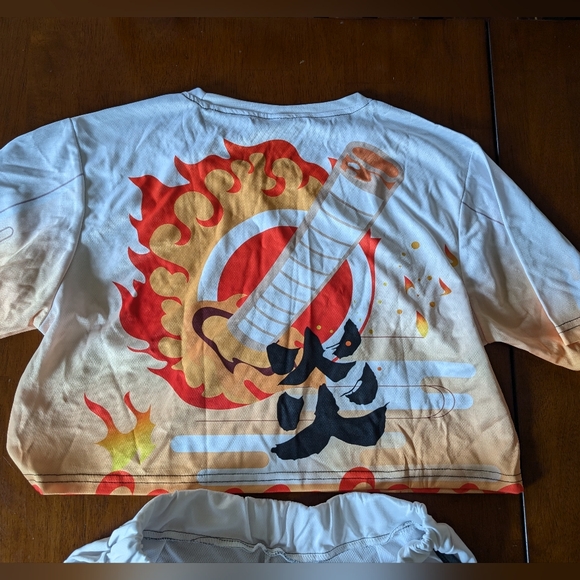 Cute women's anime Demon Slayer crop top with shorts - Rengoku - Picture 7 of 8